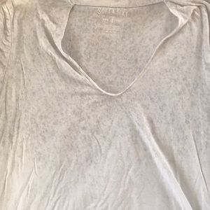 Flowy White Cut Neck Shirt